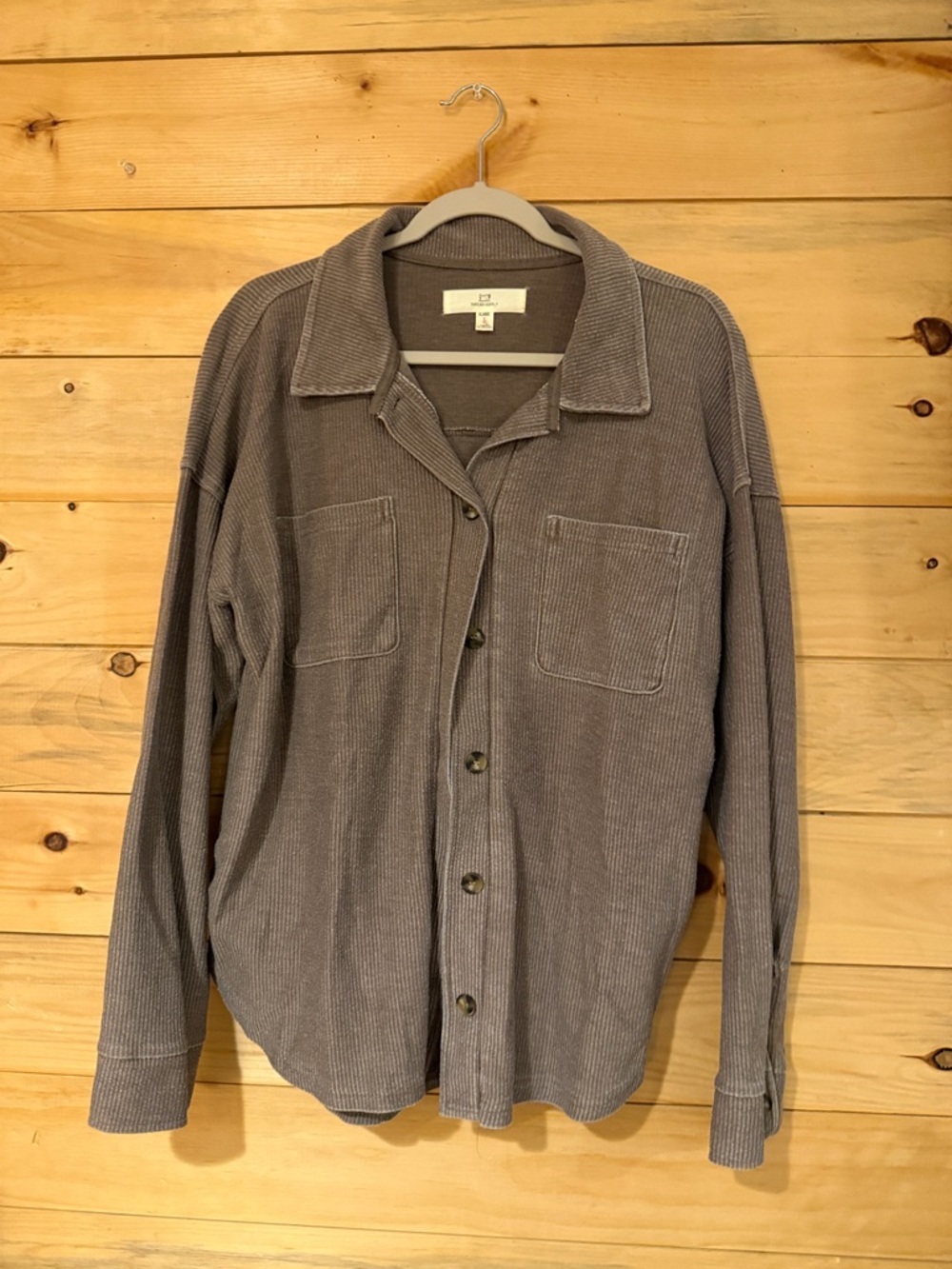 Thread & Supply Women's Button-Down Shirt Jacket in Dusty Gray